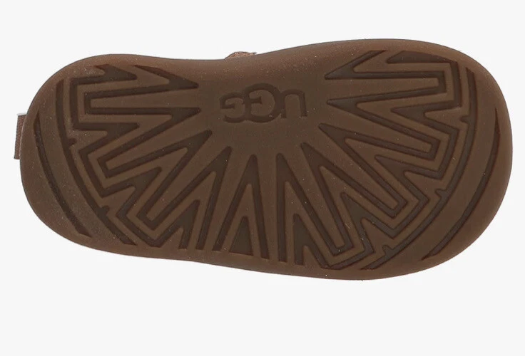 UGG новый в коробке я Malya baby 0-6 месяцев размер 1 коричневая кожа овечья кожа молнии ботинки SF - Изображение 4 из 4