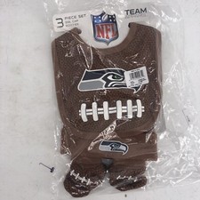 Seattle Seahawks Baby Cap, Bib and Booties 3 Piece Set 0 to 6 Months