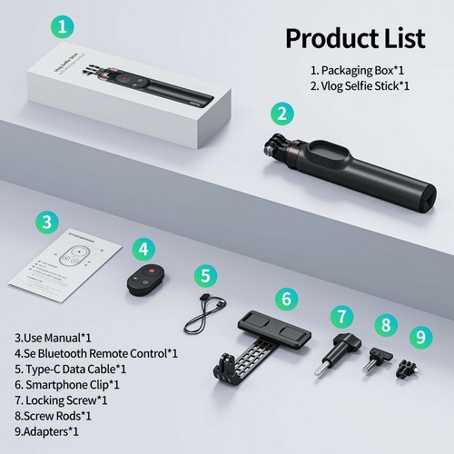 Bluetooth Remote Control Phone Selfie Stick Tripod for Gopro Hero 10 9 8 MAX f - Picture 14 of 18