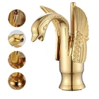 Gold Swan Bathroom Sink Faucet Single Hole Single Handle Vanity Basin Mixer Tap