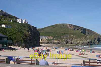 Photo 6x4 Portreath Beach and Western Hill Looking across the beach on a  c2005