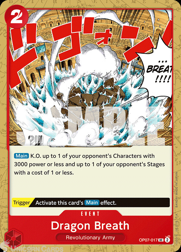 OP07-017 Dragon Breath : Uncommon  English One Piece TCG Card : OP07: 500 Years