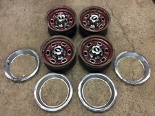 Set Of 4 Original Camaro Nova 14x7 Rally Wheels Rims W Trim K-1-8-4-20-ud