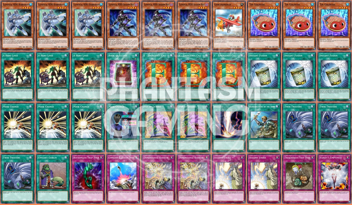 Awesome Hero Deck Elemental Hero Shadow Mist Vanity's Emptiness Yugioh