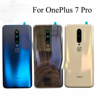 Original Back Battery Cover Door Rear Glass for Oneplus 7 pro with Camera Lens
