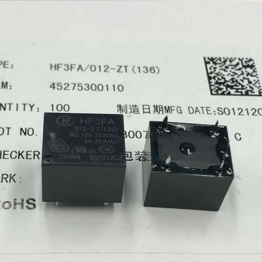 HF3FA-012-ZT(136) 12VDC 10A 250VAC 5 PINS Power Relay (Pack of 10