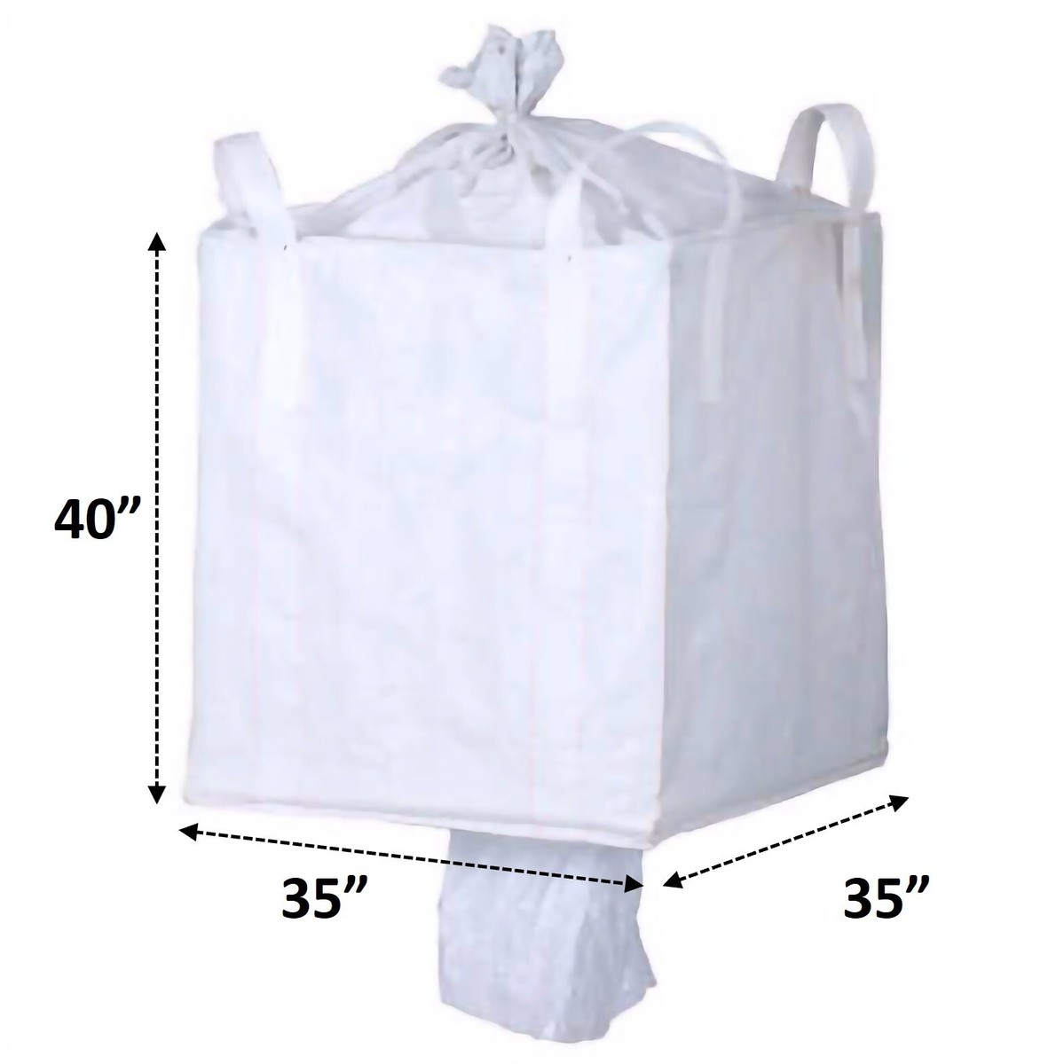 FIBC, Super Sack, Bulk Bag, 2200 Lb, Duffle Top and Spout Bottom