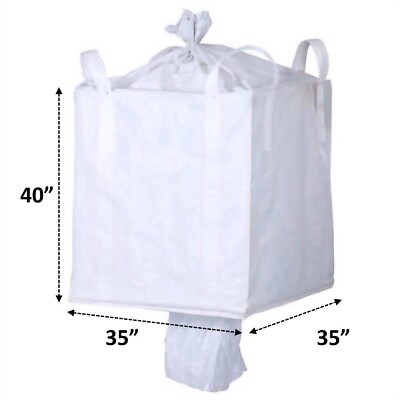 FIBC, Super Sack, Bulk Bag, 2200 Lb, Duffle Top & Spout Bottom
