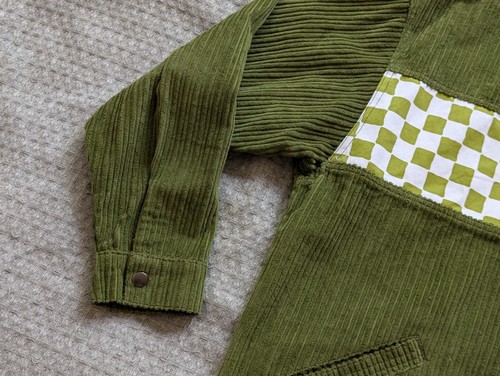 Emma Mulholland on Holiday Jacket Women XS Extra Small Green Corduroy Collared - Picture 3 of 12