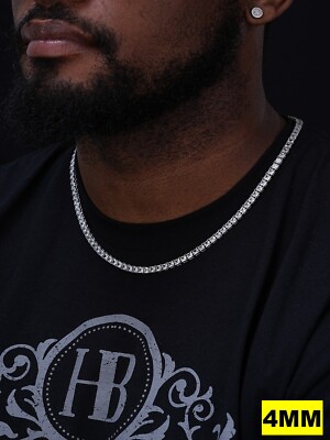 Tennis Chain Real 925 Sterling Silver ICED Square Princess Cut CZ - Foto 7