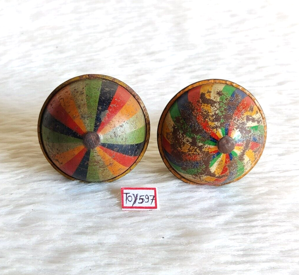 ヴィンテージトイ Vintage Round Multi Color Spinning Top Tin Toy Old Japan