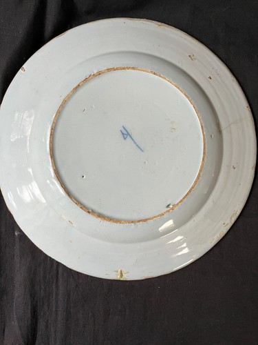 Assiette en faïence chinoise bleu et blanc Delft hollandais Bijl 18ème - Photo 9 sur 9
