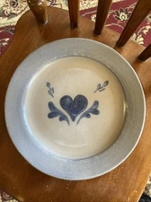 Vintage Set Of 4 Rowe Pottery Cambridge 10” Salt Glazed Heart Dinner Plates