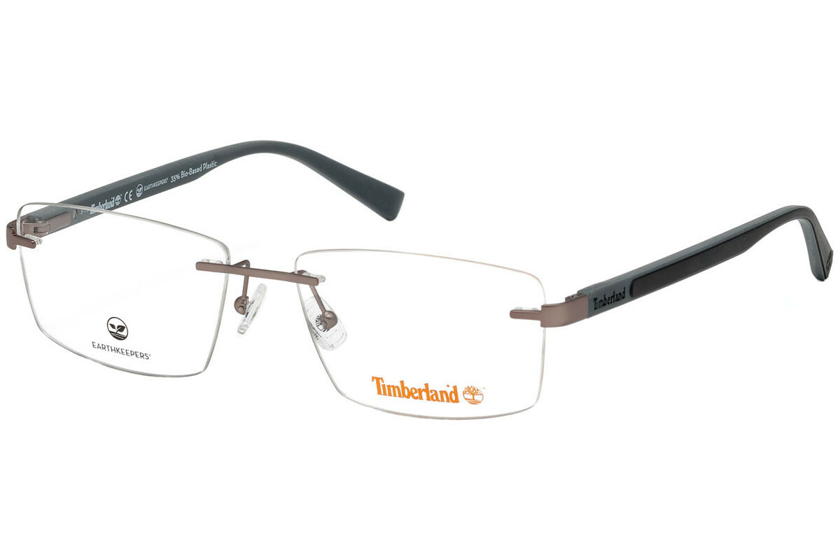Timberland TB1657 009 Matte Anthracite Rimless Eyeglasses Frame 57