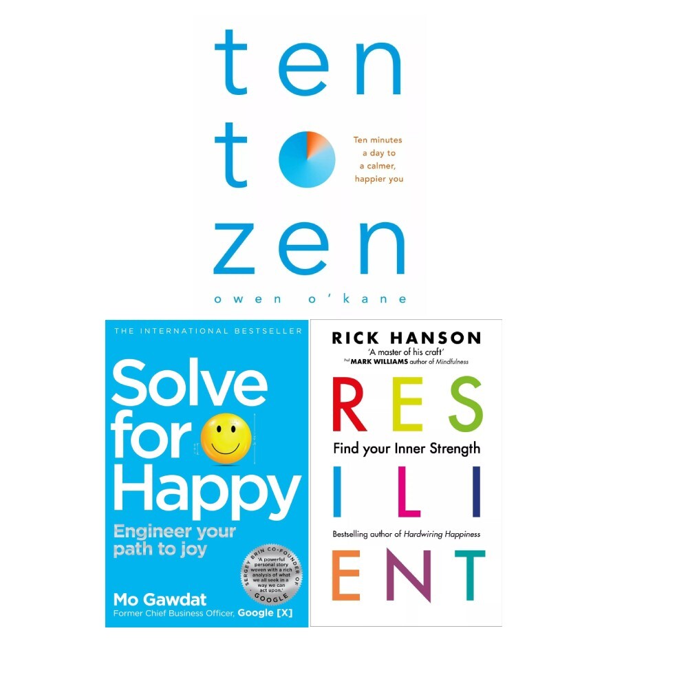 Ten to Zen, Solve for Happy, Resilient 3 Books Collection Set Paperback NEW