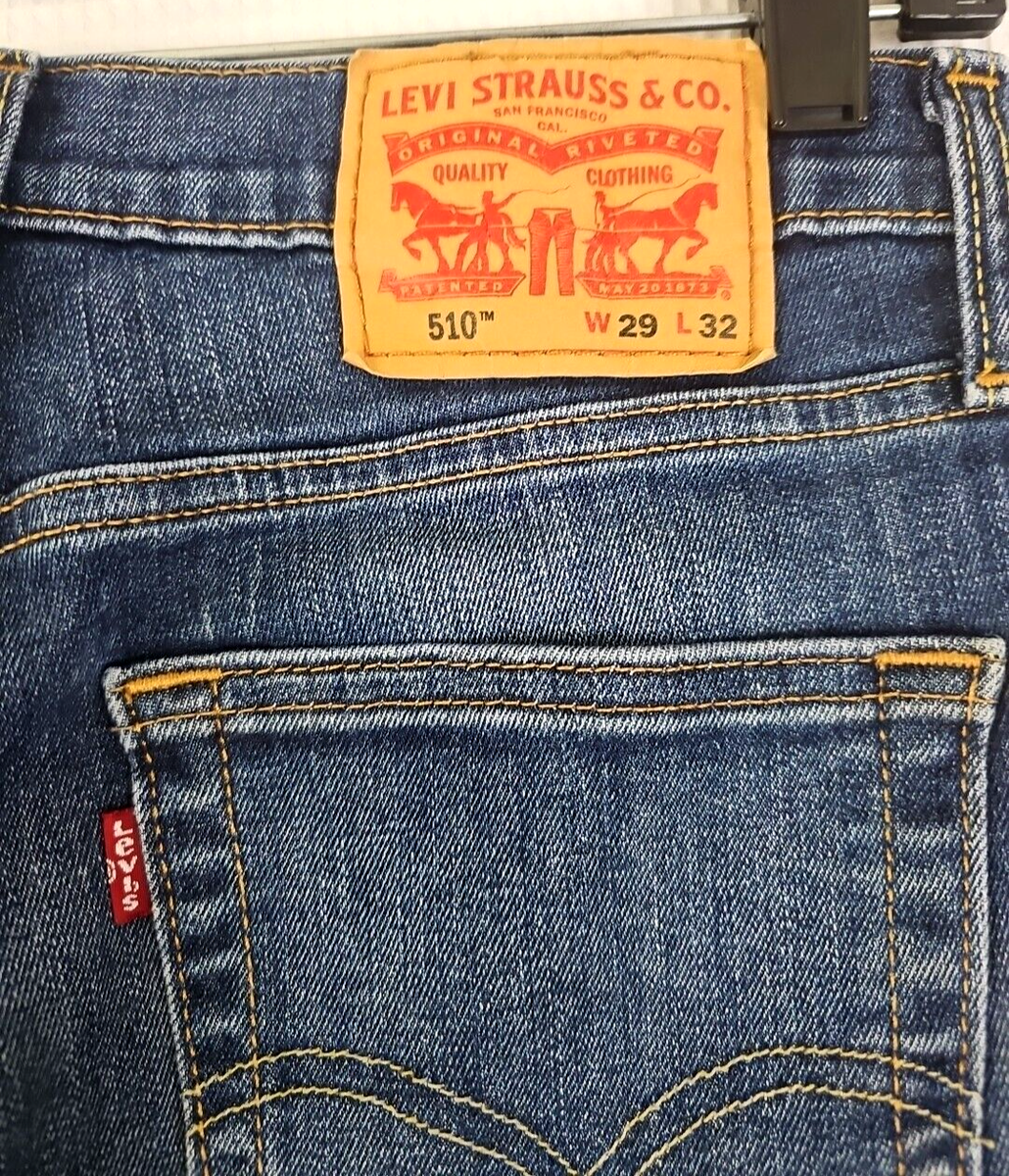 Levi's 510 ~Men's Size 29×32~ Blue Denim Skinny Jeans Cotton Blend