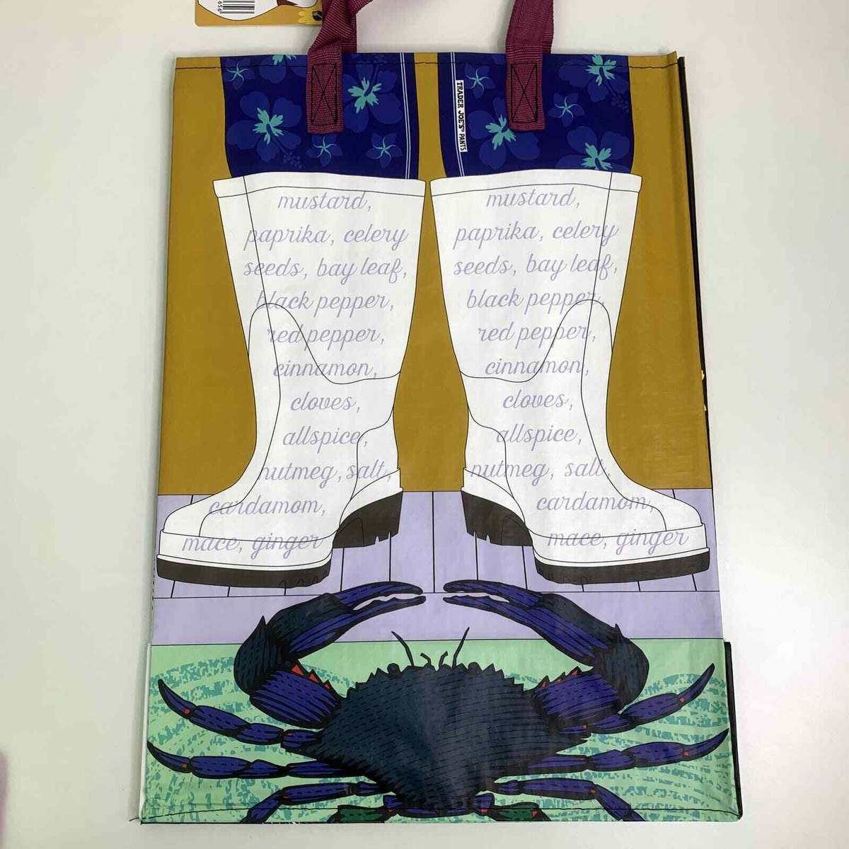 Trader Joe's Maryland MD Tote Bag Reusable Shopper Horse Crab