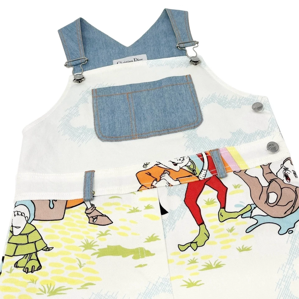 Mamelucos vaqueros Christian Dior vintage dibujos animados #8A mono falda algodón azul Foto 3 de 4