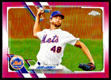 2021 Topps Chrome Pink Refractors #12 Jacob deGrom New York Mets