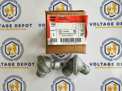 (BOX OF 2) CROUSE-HINDS UNA2 3/4  FLEXIBLE UNION ELBOW CONDUIT FITTING