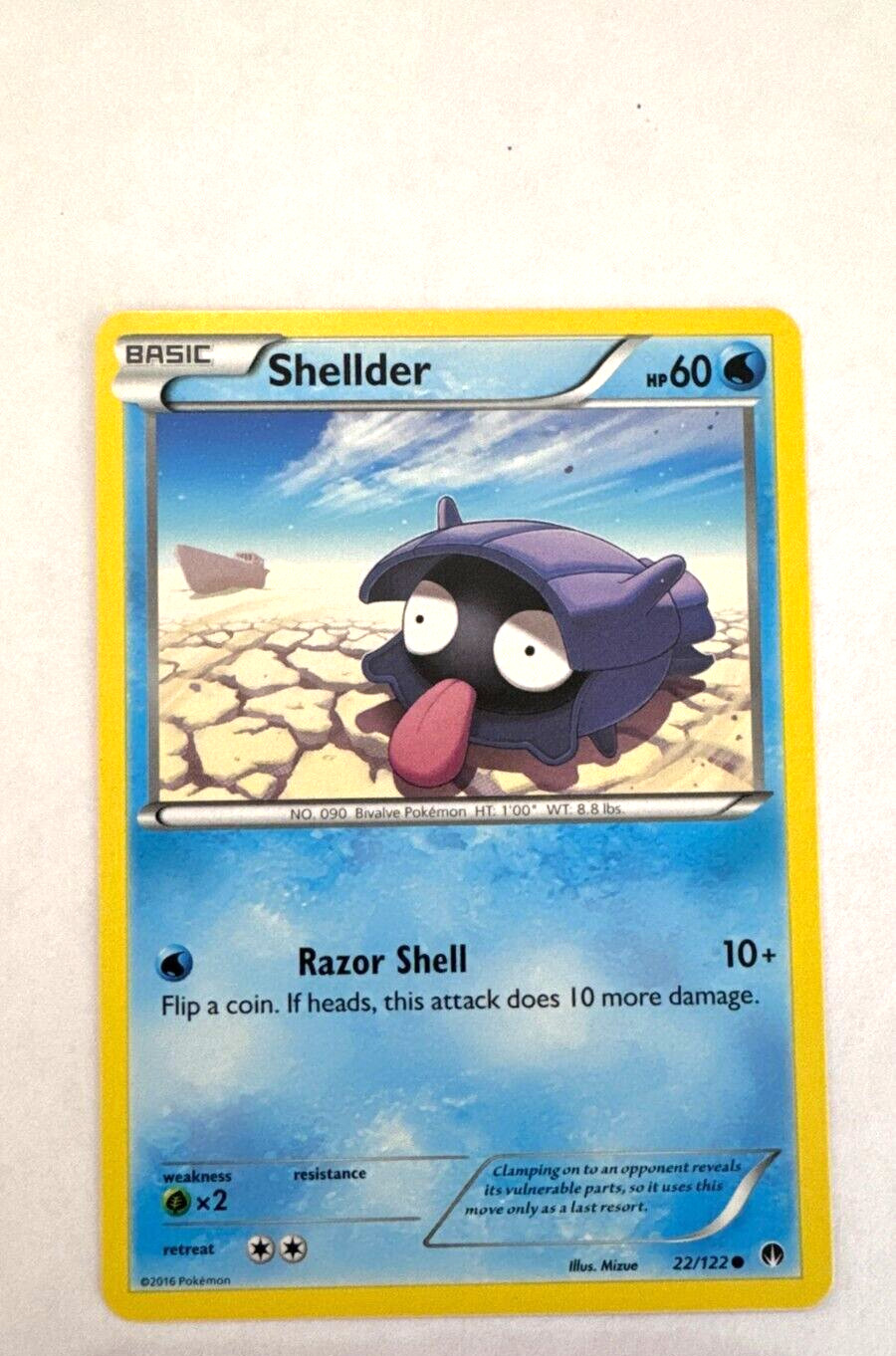 Shellder 22/122 - Breakpoint - Common - Regular - Pokemon Card - 2016  NM