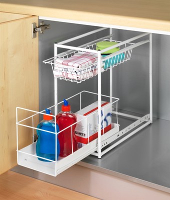 WENKO Schrankauszug 2 Fächer Auszug Einbauschrank Ausziehbare Ablage | eBay