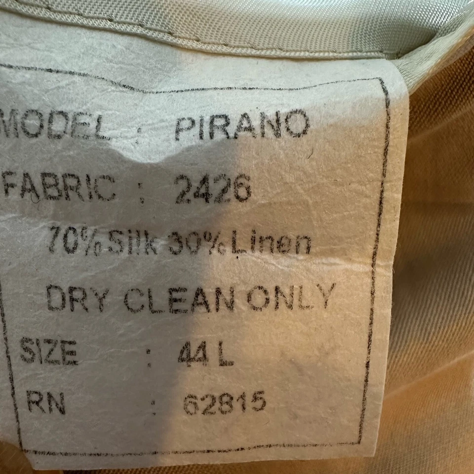 IBIZA Blazer Abrigo Deportivo Chaqueta Para Hombre Tostado 44 Largo Pirano Seda Lino Sin Estructura Foto 3 de 4