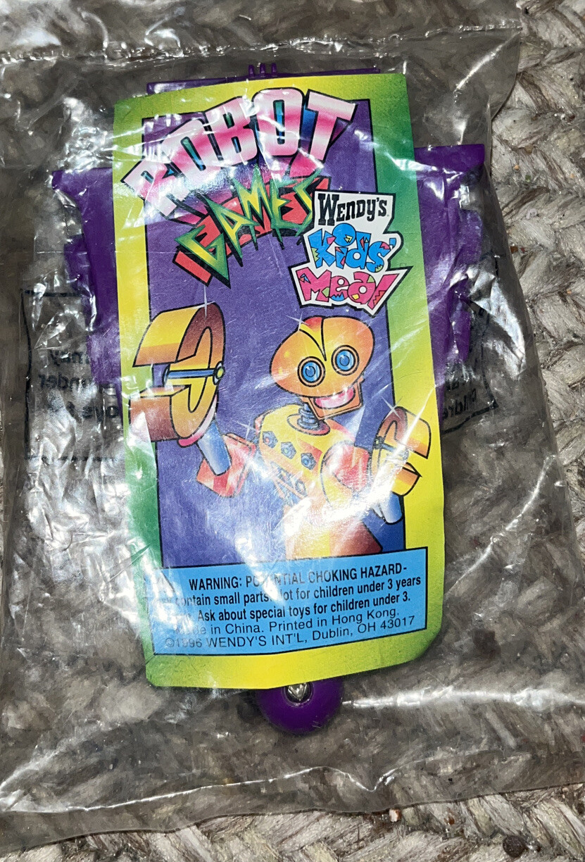 NIP 1996 Wendy's, "Robot Games" Purple Hand Held Game