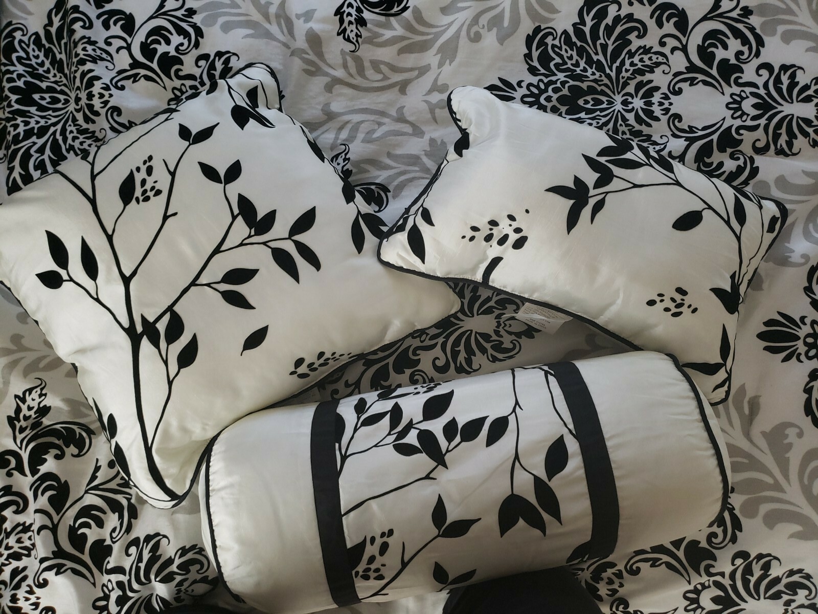 black and off white throw pillows