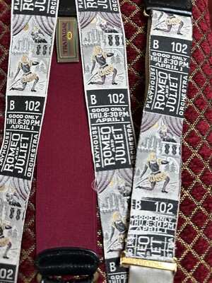 TRAFALGAR LIMITED EDITION ROMEO & JULLIET SUSPENDERS/BRACES SILK AND LEATHER