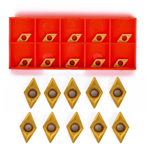 10pcs DCMT070204 YBC251 Carbide Inserts for CNC Lathe Turning Tool Boring Holder - Picture 1 of 8