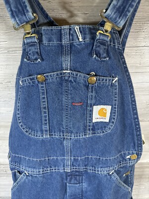 Vintage Carhartt Mens Bib Overalls Blue 30x32 Carpenter USA Union