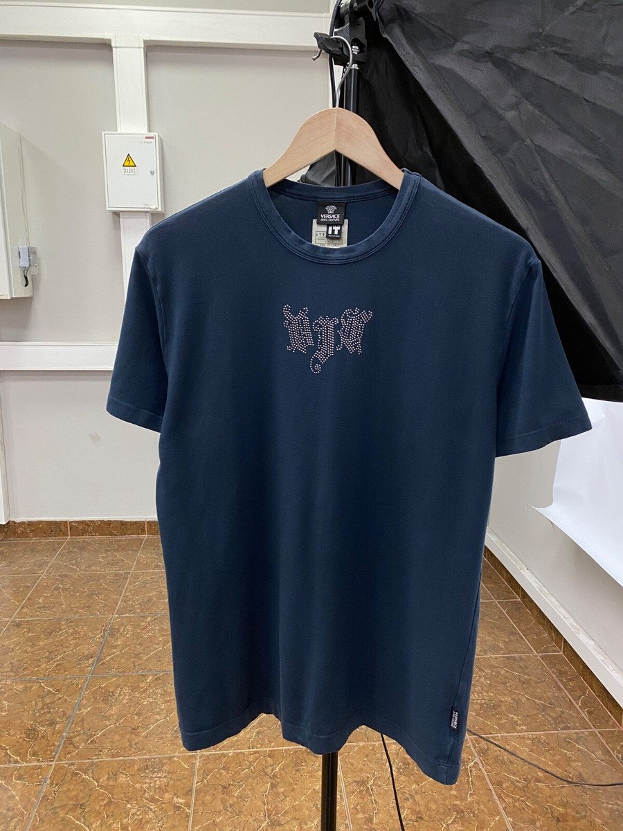 🇮🇹 Vintage 90s Versace Archive Jeans Couture Rhinestones T-Shirt