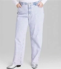 Wild Fable Women's Size 16 High Rise 90's Relaxed Straight Jeans Lilac Purple