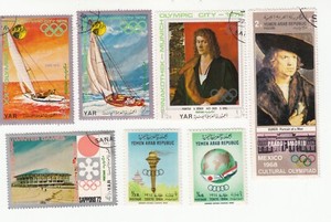 Yemen YAR 1964-72. Olympic Games Tokyo Munich Kiel Sapporo. Durer paintings. CTO
