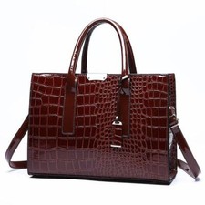Crocodile Print Women Handbags Purse Tote Bags Adjustable Strap Top Handle Bag