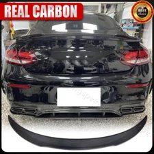 Rear Trunk Spoiler Wing For Benz W205 C200 C300 C63  Coupe 15-21 Carbon Fiber