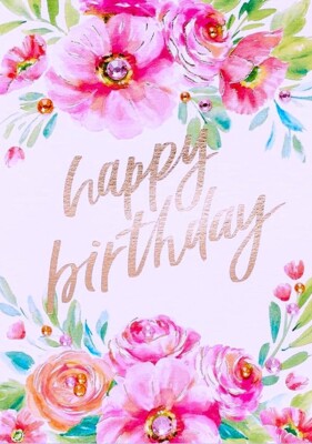 Papyrus Jeweled Floral Happy Birthday Greeting Card ~ Bright & Beautiful Year