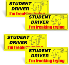 4PCS Student Driver Magnet Car Sloth Sticker, Funny Reusable Removable Vehicle B