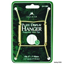 Wire Plate Hanger BRASS 5"- 7"  Medium  DELUXE Wall Display Tripar
