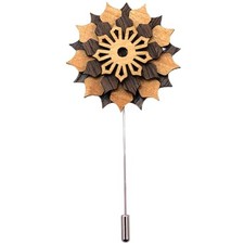 Wood Lapel Flower Wooden Boutonniere Brooch Floral Lapel Pin Handmade Jewelry