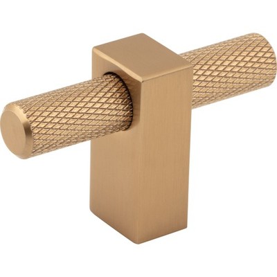 Jeffrey Alexander 498T-SBZ Larkin Knurled 2-3/8'' Length Bar Knob, Satin Bronze
