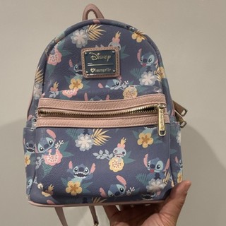 Loungefly Disney Stitch Mini Backpack Floral Purple Pink Multicolor