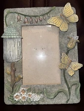 4X6  Heavy Vintage Frame Garden-Themed with Butterflies, Flowers,and Birdhouse