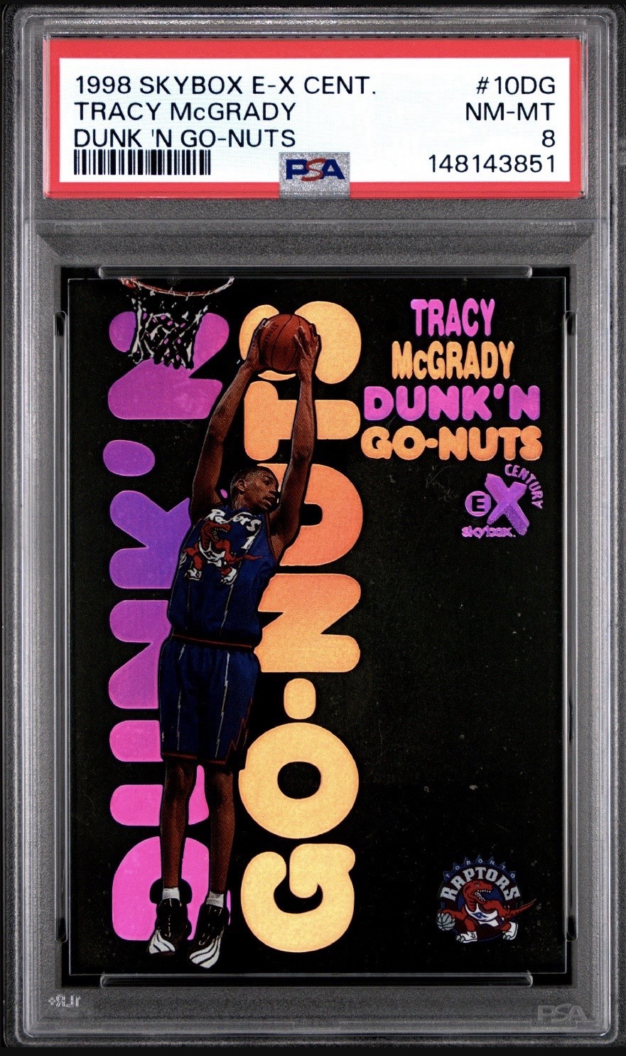 1998-99 Skybox E-X Century - Dunk'n Go-Nuts Tracy McGrady #10 DG PSA 8