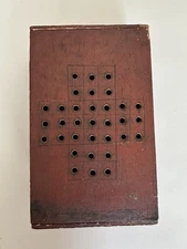 Antique Folk Art Cigar Box Solitaire Game 1925 AAFA Connecticut Americana