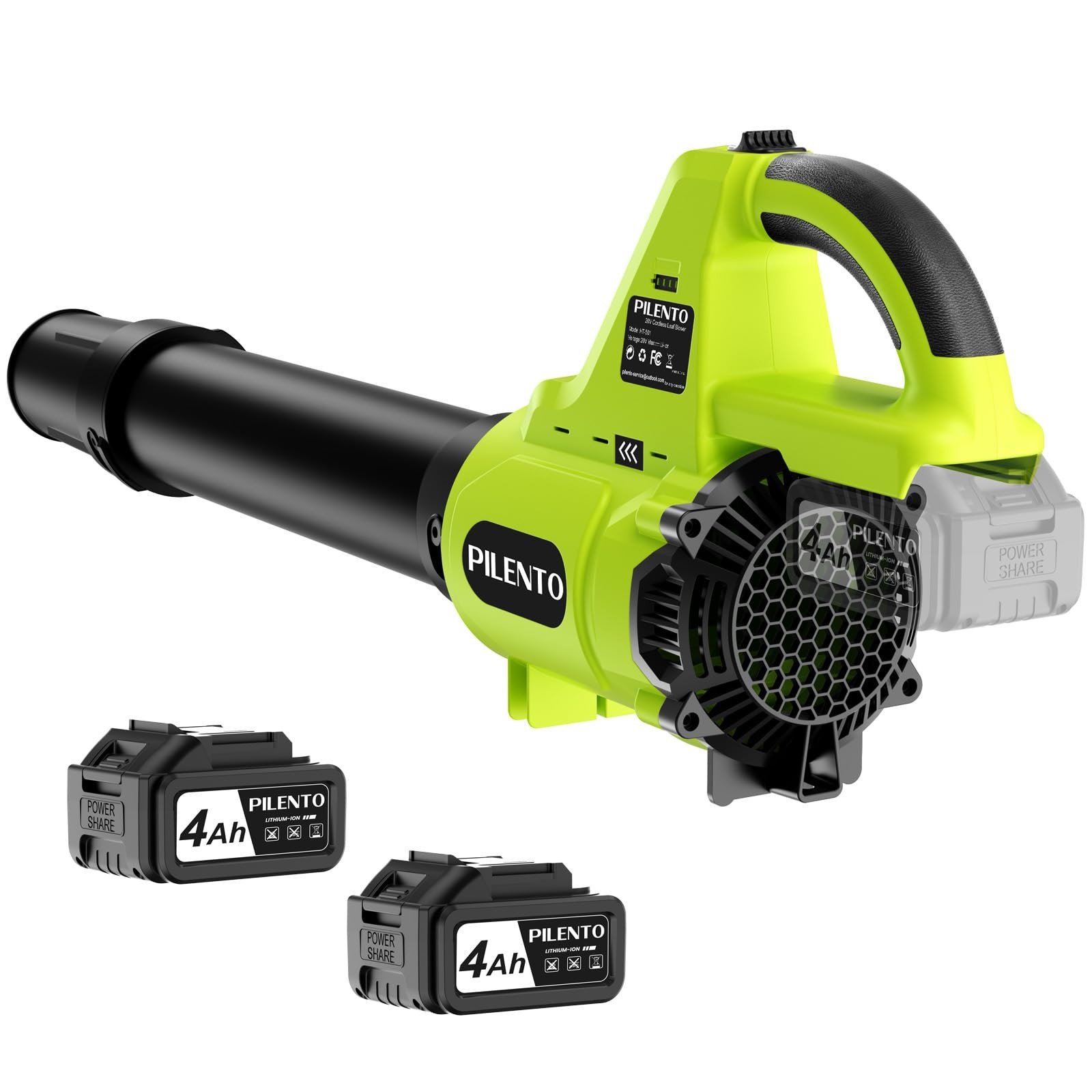 Leaf Blower Cordless with 2 x 4.0Ah Battery Operated and Fast Charger, 650CFM 28