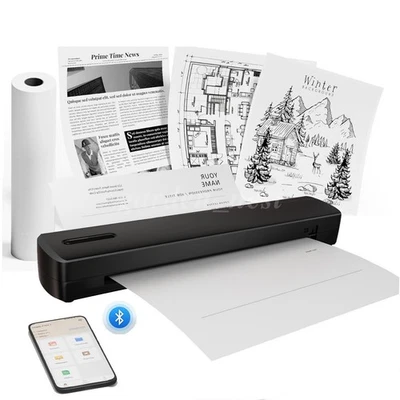 Wireless Portable A4 Bluetooth Thermal Printer Inkless Letter Thermal Printer UK - Image 1 of 4