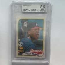Topps 1989 Ron Gant Rookie #296 BGS 8.5 Atlanta Braves Baseball Card