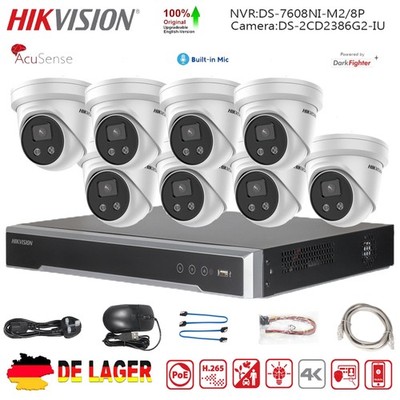 Hikvision DS-2CD2386G2-IU 4K-PoE-IP-Überwachungskamera & 8-Kanal-12-MP-NVR-Set